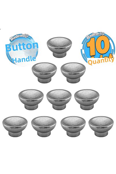 Badem10 Buton Alegro Plastic cromat (10 buc.) Mobilier Bucătărie Sertar Dulap Dulap Capac Mâner Mâner