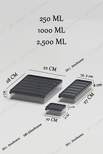 DOVİHOME طقم تخزين مقاوم للتسرب مكون من 5 قطع - حاويات إفطار وفريزر مع غطاء مفرغ