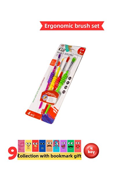 Pembe Pasaj Set de 4 pensule - vopsea acuarela, vopsea acrilica, vopsea guach...