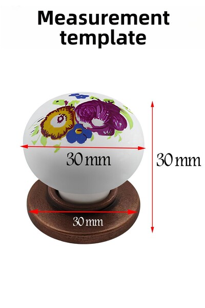 Badem10 Eymen Mâner cu buton polimeric Floral Mobilier din cupru antic Sertar de bucătărie Mâner dulap Mâner 5 buc.