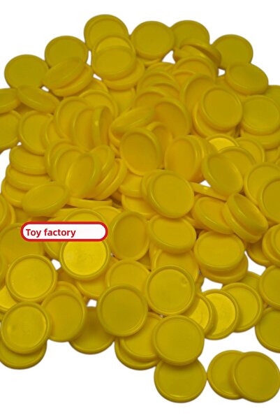 Miajima ألعاب الصندوق لعبة قطعة لعبة البيدق مستديرة مسطحة 28 مم 100 قطعة أصفر