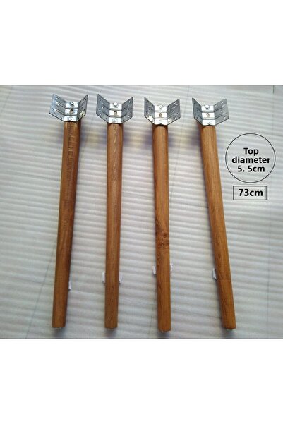 DEMONTEPARK 4 броя - 73 см дървена маса крак - орех цвят (горна диаметър: 5,5...