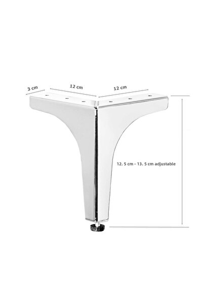 EYM 4 Bucăți Clasă Picior Metal 12,5 Cm Crom Mobilier Picior Scaun