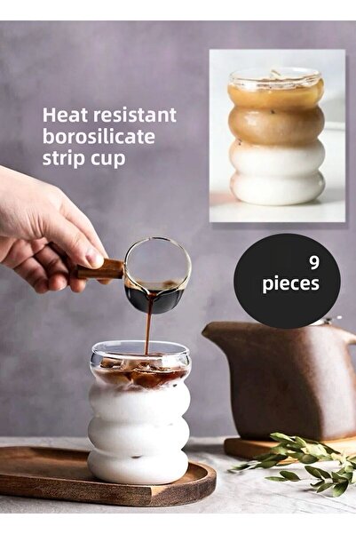 MİS KİTCHEN 6 Pieces 300 ml Heat Resistant Borosilicate Glasses - Cold Coffee...