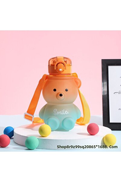 Livava Ayicik Water Bottle with Strap and Straw, Orange, 18X15-