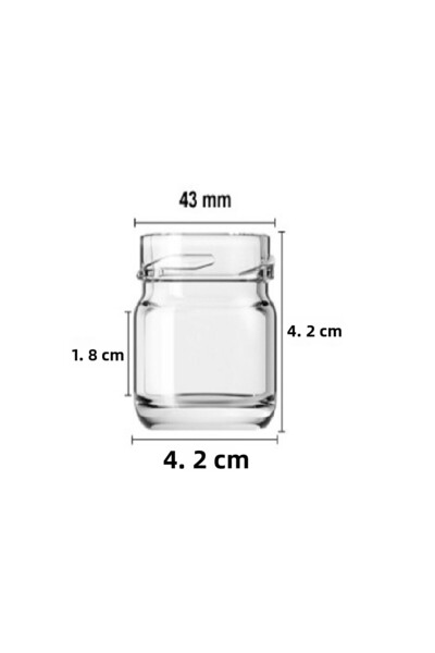 LİZYA BABY Mini-small 40 Cc Glass Jar Specimen, Food, Jam, Honey, Wedding And Henna Confectionery Black Jar With Lid