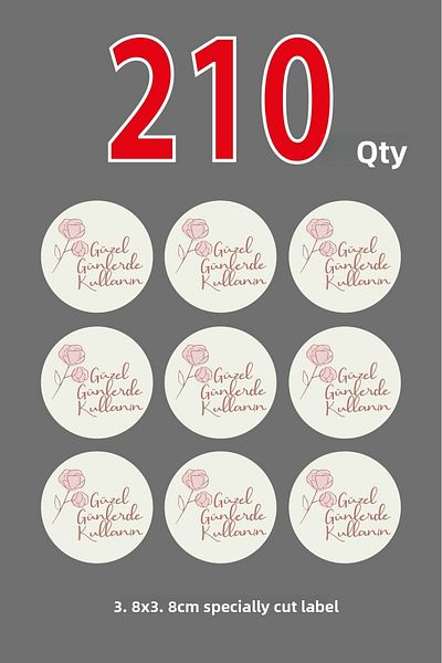 cabuk baskı Bird Sticker in Beautiful Days - Round Cut - White Flowers (3.8X3.8Cm)