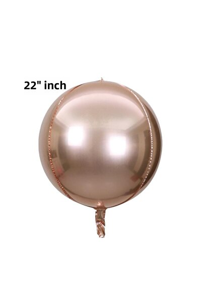 Patladı Gitti بالون رقائق ذهبي وردي كبير الحجم 4D مقاس 22 بوصة