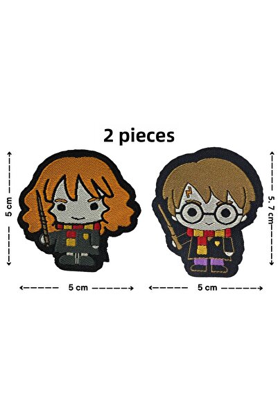 Megas Etiket معطف/رقعة هاري بوتر المنسوجة "هاري وهيرميون" الملتصقة بالكي