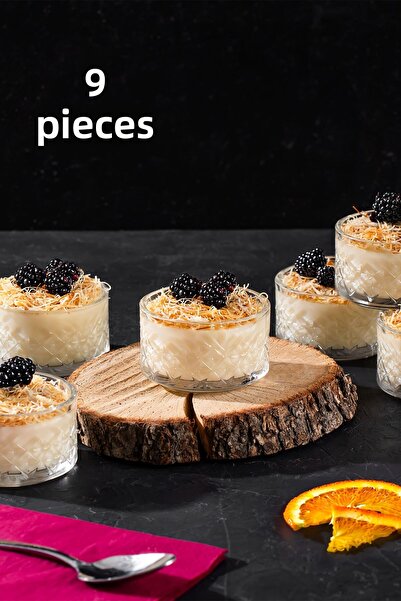 Porsima Te-10 Amelia 6-Piece Glass Bowl Pudding Dessert and Ice Cream Bowl Se...