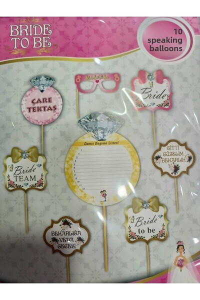 DÜVENCİ TİCARET 10 Μπαλόνια ομιλίας για το πάρτι Bride To Be
