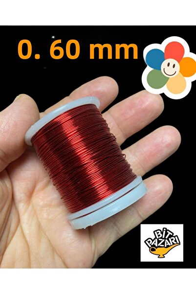 izmir Bitpazarı Sârmă de flori de cupru 0,60 mm - Sârmă de bijuterii - Sârmă de hobby - 1 bobină