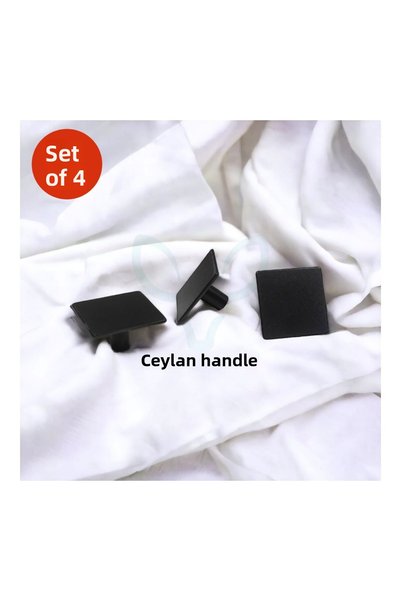 CEYLAN KULP Mâner pentru dulapuri și sertare de mobilier, negru, pătrat, cu 4...