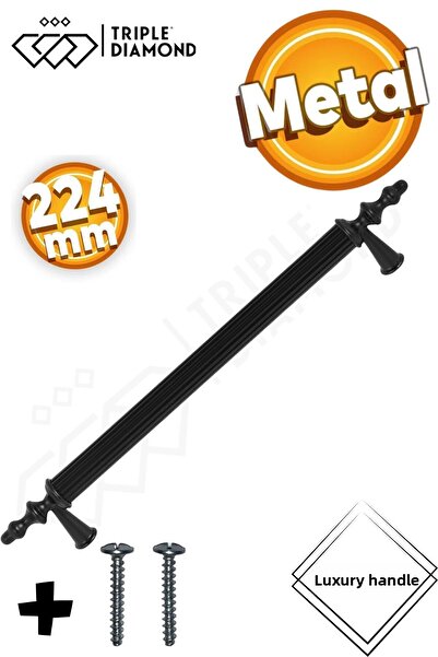 Triple Diamond Mânere de sertar din metal negru mat de 224 mm Mâner de mobili...