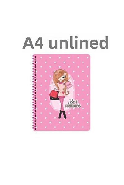 KESKİN COLOR Ringed A4 60 Pages Unlined Cardboard Cover Best Friends Notebook 60 Gr White Paper