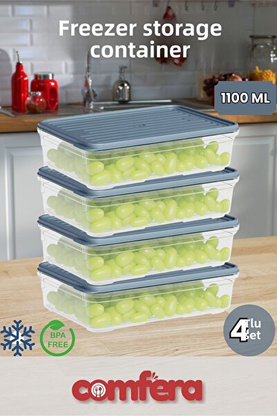 BAGER MARKET Freezer Storage Container - Winter Freezer Sampler - 1100 ml - 4 Colors