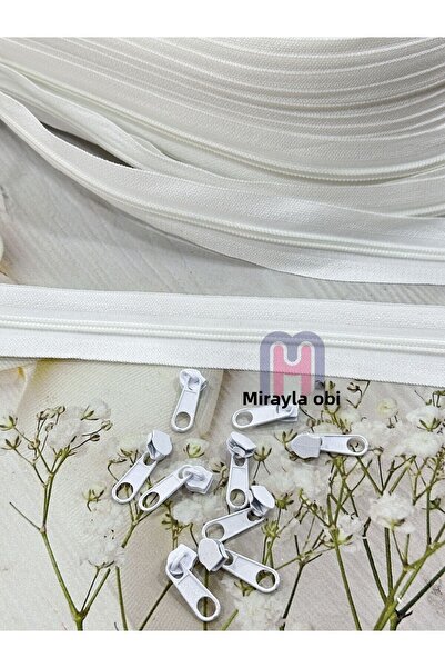 miraylahobi متر غطاء لحاف وسادة وسادة سحاب أبيض 10 متر سحاب 10 قطعة اللوح الأ...