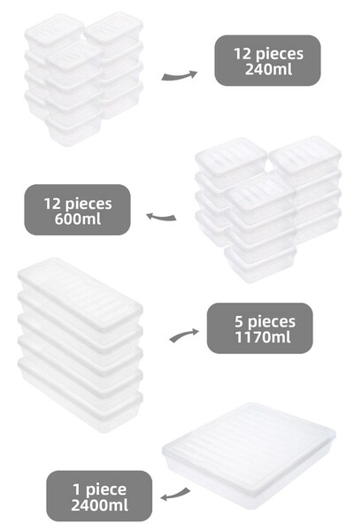 Meleni Home 30 Piece Transparent Lid Microwave Compatible Storage Container Set - Organizer Organizer Food Storage Container