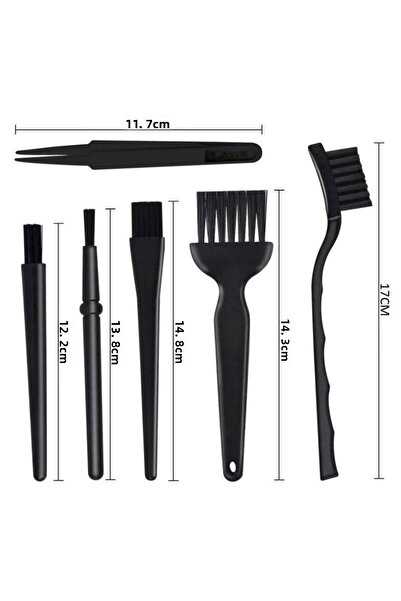 Hatfon Elektronik طقم فرش ضد الكهرباء الساكنة 6 قطع 5 فرش 1 ملقط بلاستيك