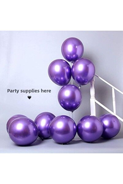 Partimalzemeleriburada مجموعة من 10 بالونات كروم أرجوانية