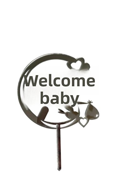 Pastaland Bine ați venit Bebeluș scris în oglindă Plexi argintiu