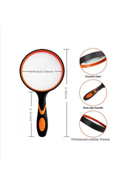 REKO Tools-fiber Handle Diameter 3x Magnification Handheld Magnifier 100 Mm
