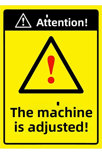 ZiPrinter انتبه! آلة قابلة للضبط! لافتة تحذير من مادة PVC مقاس A5 15x21 سم