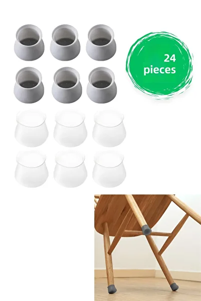 Factorial Table Chair Foot Protector 24 Pack Anti-Scratch Foot Cover Home Furniture Fixing Silicone Apparatus