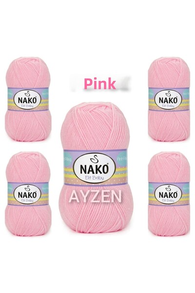 NAKO Elit Baby Fire de tricotat manual pachet de 5 (100gr x 5 bucăți)