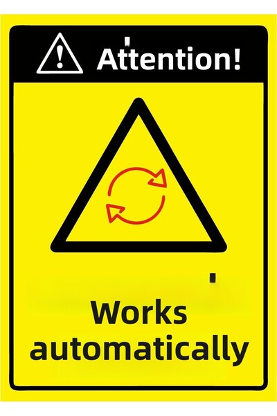 ZiPrinter انتبه! لافتة تحذيرية تعمل تلقائيًا من مادة PVC مقاس A3 30x42 سم