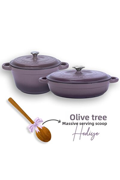 Lava مجموعة أواني طهي حديدية مصبوبة من سلسلة التراث الجديد 2x