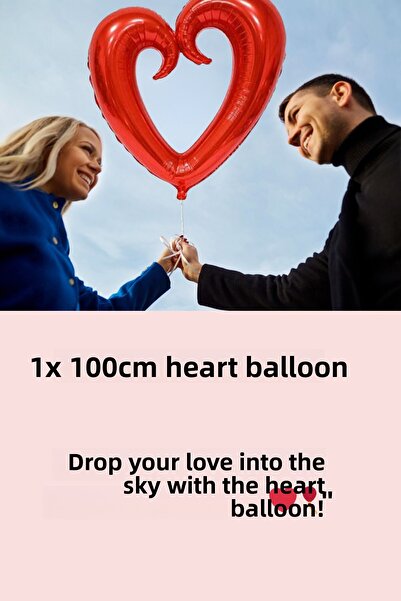 Baloncu Dede Red Heart Balloon Romantic Set Anniversary Valentine's Day Marriage Proposal Supplies and Ornaments