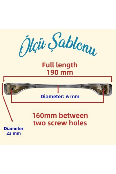 Badem10 أثاث معدني من Ovit Chrome - مقاس 160 مم × 16 سم لخزانة درج المطبخ ومقابض المقبض