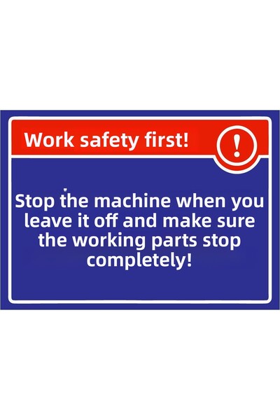 ZiPrinter سلامة العمل أولاً! لافتة تحذيرية من البلاستيك PVC مقاس A3 30×42 سم ...