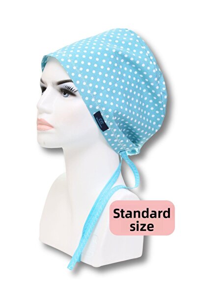 doktorbonem قبعة جراحية منقطة باللون الأزرق بمقاس قياسي، قبعة طبيب وممرضة ومس...