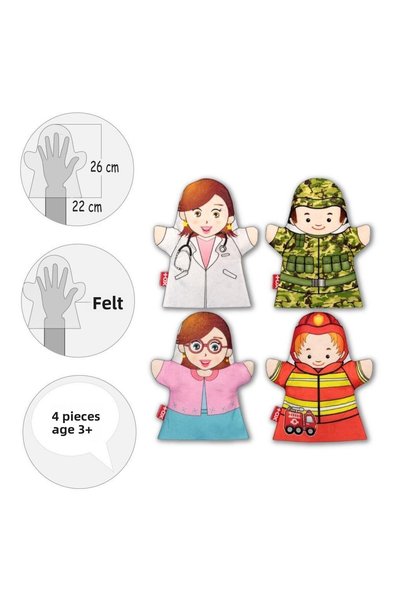 Tox 4 Pieces Professions Hand Puppet Set, Educational Toy