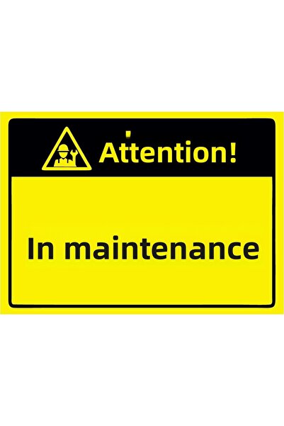 ZiPrinter انتبه! لافتة تحذيرية من البلاستيك PVC مقاس A5 15×21 سم للصيانة