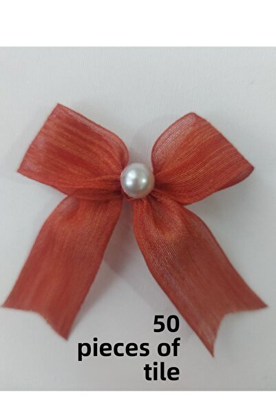 SEVİMLİ TASARİMLAR Napoli Cut Linen Bow - Ready-Made Long Ribbon (50 Pieces)