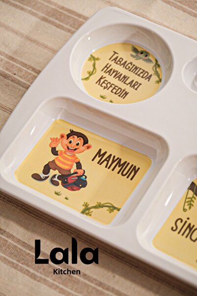 Lala Mutfak Educational Children's Plate (29X18 cm) with Bpa Liver and Durable