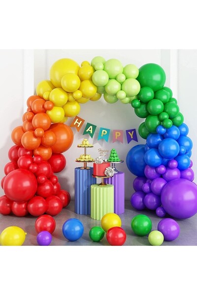party mix Lanț de baloane curcubeu Set de baloane pentru ziua de naștere curc...