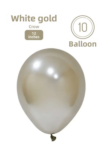 Mielibon 10 بالونات من الذهب الأبيض والكروم |   12 بوصة لون ذهبي فاتح مشرق | ...