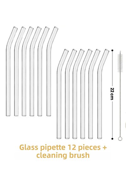 Dem Home قطر 9 ملم - 12 أنبوبة زجاجية وفرشاة تنظيف واحدة