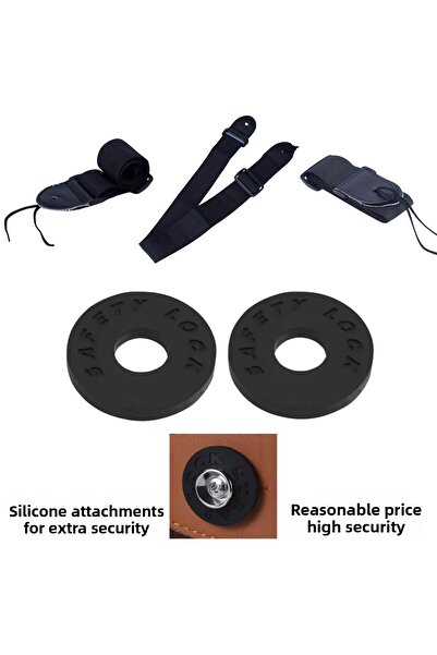 Alice Κρεμάστρα κιθάρας & ιμάντας ώμου - Πακέτο κλειδώματος 2 τμχ, παρέχει επιπλέον ασφάλεια