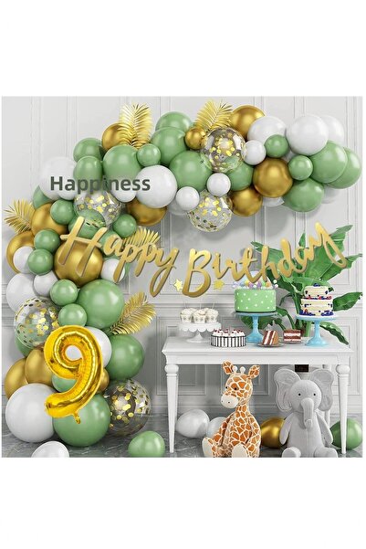 BİDOLUMUTLULUK Mold Green Birthday Set Party Entertainment