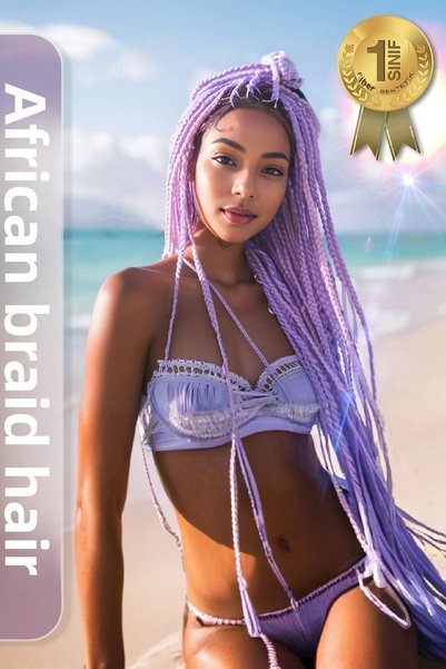 KONAK PERUK Lilac African Braid - Rasta and Box Braid Fiber Synthetic Hair