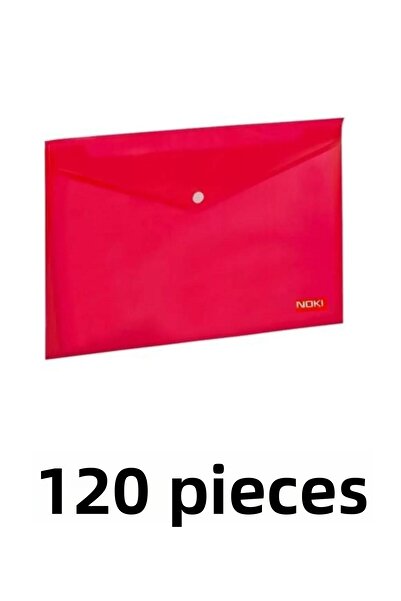 Noki 120 قطعة من ظرف ملف A4 الشفاف مع مشبك تثبيت باللون الأحمر