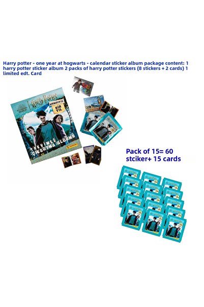 Panini Manga ألبوم ملصق تقويم سنة واحدة في هاري بوتر هوجورتس + حزمة من 15 ملص...