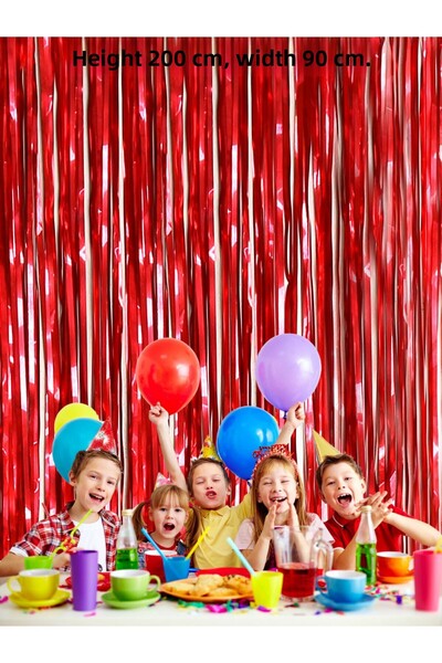snowparty Red Metallized Decor Curtain Glittering Backdrop Curtain Birthday Ornament