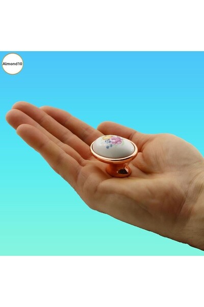 Badem10 Dulap cu butoane Süsen, capac din porțelan și sertar de bucătărie