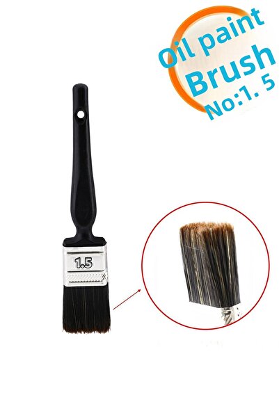 NZB رقم: 1.5 فرشاة رسم - فرشاة حائط فنية بمقبض من الخشب المعدني والبلاستيك